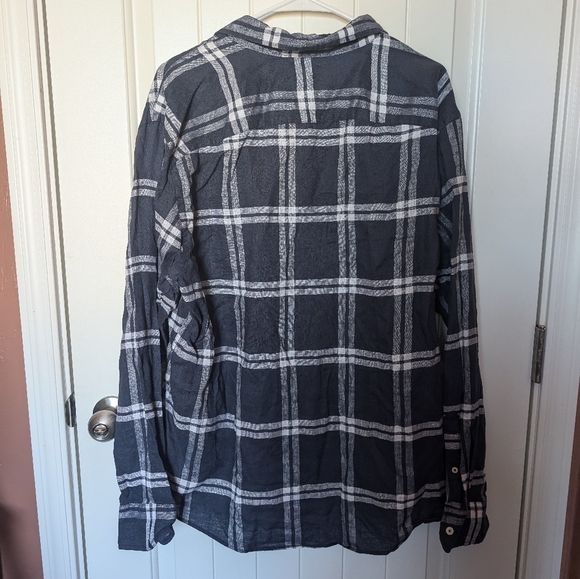 UNTUCKIT Linen Button Up Shirt Mens XLarge Blue Plaid - Picture 2 of 3